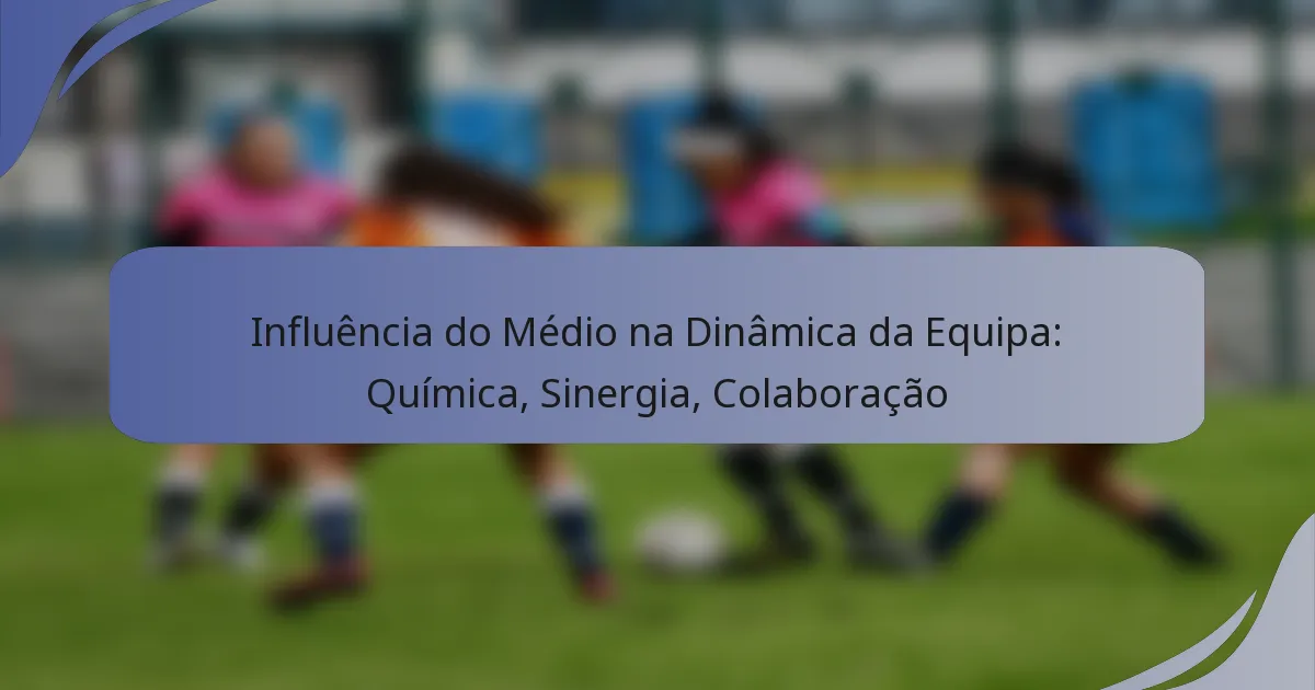Influência do Médio na Dinâmica da Equipa: Química, Sinergia, Colaboração