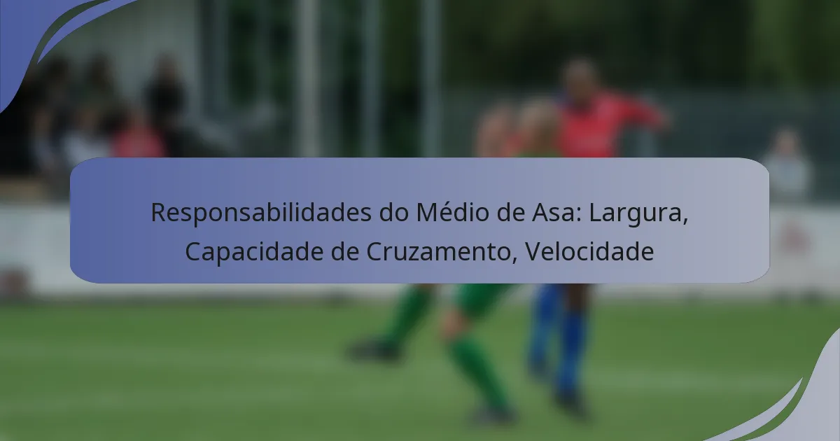 Responsabilidades do Médio de Asa: Largura, Capacidade de Cruzamento, Velocidade